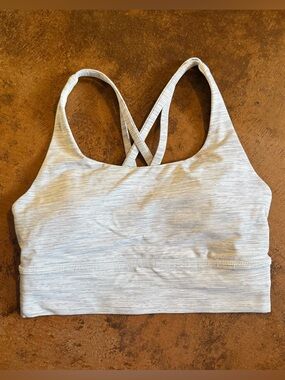 Lululemon Longline Energy Bra Luxtreme Light Heathered Space Grey Size 4